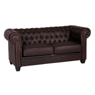 An Image of Winston Leather And PVC 2 Seater Sofa In Brown