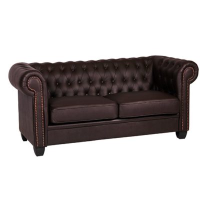 2e9df6cd40b7bc88f674bdbf53fee73e2687b4a283fb5ed1d5cd1258c40d7009.jpg An Image of Winston Leather And PVC 2 Seater Sofa In Brown