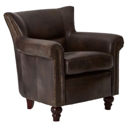 An Image of Sadalmelik Leather Scroll Armchair In Dark Grey