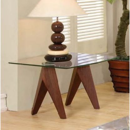 An Image of Mission Clear Glass Lamp Table