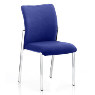 An Image of Academy Fabric Back Visitor Chair In Stevia Blue No Arms