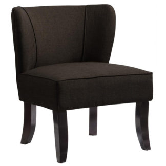 An Image of Bambrook Fabric Upholstered Bedroom Chair In Brown
