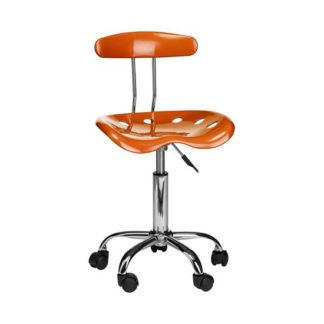 An Image of Hanoi Office Chair In Orange ABS With Chrome Base And 5 Wheels