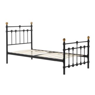 An Image of Atlas Steel Single Bed In Black