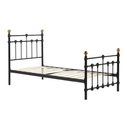 2fab1e82f9de1686bd665239195a1fb007d8e54e2b73cd4a97c490db6aac1999.jpg An Image of Atlas Steel Single Bed In Black