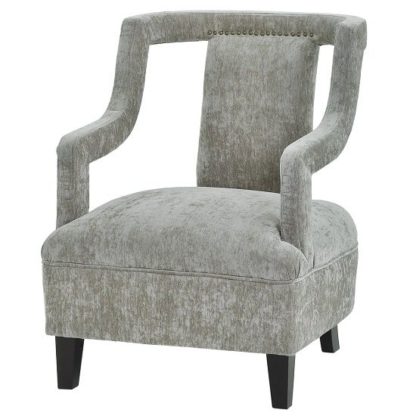 An Image of Blanka Fabric Arm Chair In Grey With Dark Legs