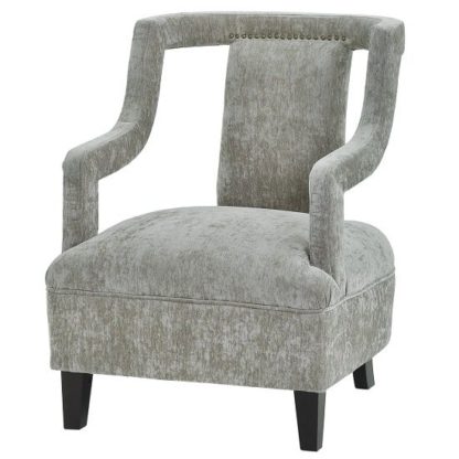 30c73939ddff6246ac8b929379b795f1fcef8e2e5200dff794636b07f40f4784.jpg An Image of Blanka Fabric Arm Chair In Grey With Dark Legs