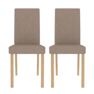 An Image of Anna Beige Finish Dining Chair In Pair