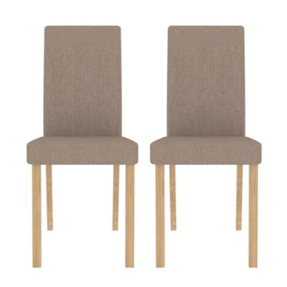 An Image of Anna Beige Finish Dining Chair In Pair