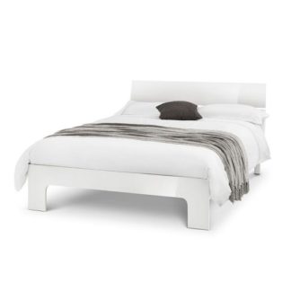 An Image of Arden Contemporary King Size Bed In White High Gloss