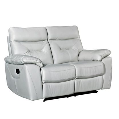 An Image of Tiana Contemporary Recliner 2 Seater Sofa In Putty Faux Leather