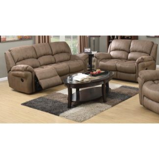 An Image of Lerna Fabric 3 Seater Sofa And 2 Seater Sofa Suite In Taupe