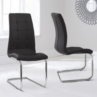 An Image of Liesma PP Black Dining Chairs In Pair With Hoop Leg