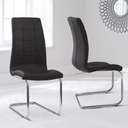 32562a7e8947a8425e939564b89ed306b50615b5306045325d0c26f7c32826fa.jpg An Image of Liesma PP Black Dining Chairs In Pair With Hoop Leg