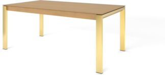 An Image of Custom MADE Corinna 8 Seat Dining Table, Oak and Brass