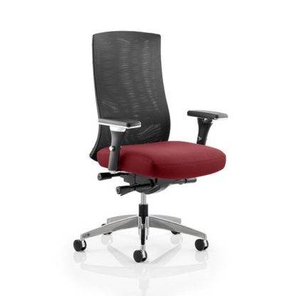 An Image of Scarlet Home Office Chair In Chilli With Castors