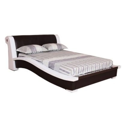 33858ccd366a0dea7a8c3f13ddd59d6dc8b7e95ee3dd956fd0585d4b9b0bbf2e.jpg An Image of Mayfair PU And High Gloss Finish Double Bed