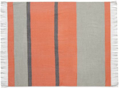 An Image of Auburn Throw, 130 x 170cm, Orange & Grey