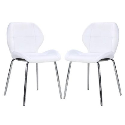 33a0efaa64db2b87c992b54ceeeeefd62d89eede06cac2416a3cb1de6826d502.jpg An Image of Darcy Dining Chair In White Faux Leather in A Pair