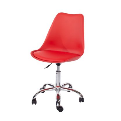An Image of Cargo Office Chair In Red With Chrome Base