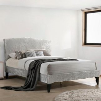 An Image of Orbit Fabric King Size Bed In Ice Crushed Velvet