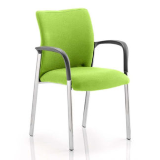 An Image of Academy Fabric Back Visitor Chair In Myrrh Green With Arms