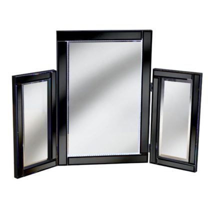 34f108917b4ac3b05ebe69d8ffdf4e9ab13ac4006a8afb6c2df73337683efd95.jpg An Image of Bevelle Black Dressing Table Mirror