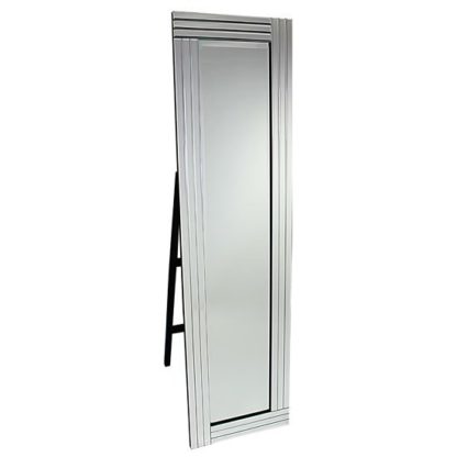 An Image of Bevelled Clear Three Lined Square Cut Frame Freestanding Mirror