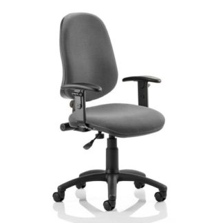 An Image of Eclipse Plus I Office Chair In Charcoal With Adjustable Arms
