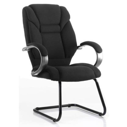 35d33e2940dc5fc607e8e6564e1df77018169eecb42e1ee0c5939620409e2303.jpg An Image of Galloway Fabric Cantilever Visitor Chair In Black With Arms