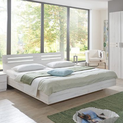 An Image of Susan Wooden Small Double Bed In White Oak