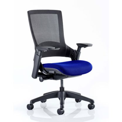 369a38251b73473bdd6497d686f98bcdefd71919e5026364142e193035f96f34.jpg An Image of Molet Black Back Office Chair With Stevia Blue Seat
