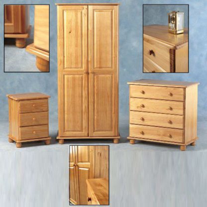 An Image of SOL Super Trio Bedroom Set in Antique Pine