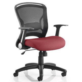 An Image of Mendes Contemporary Office Chair In Chilli With Castors