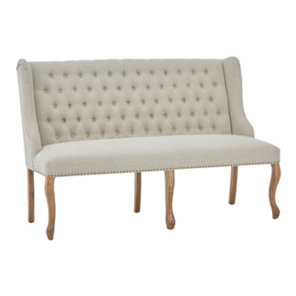 An Image of Elkurud Linen 2 Seater Sofa In Natural