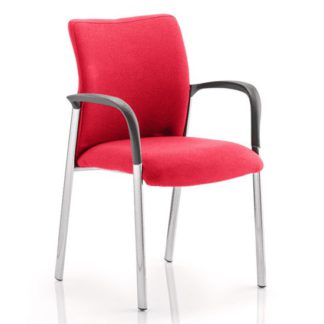 An Image of Academy Fabric Back Visitor Chair In Bergamot Cherry With Arms