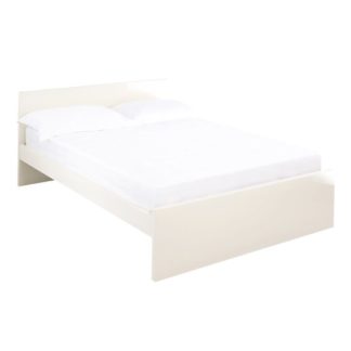 An Image of Curio Cream High Gloss Finish King Size Bed
