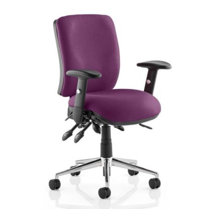 37ea4f9e81f7b822591f7fcb29a7343983313c4b8d26533080567263be090a26.jpg An Image of Chiro Medium Back Office Chair In Tansy Purple With Arms