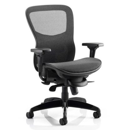 An Image of Stealth Shadow Ergo Fabric Office Chair In Black Mesh Seat