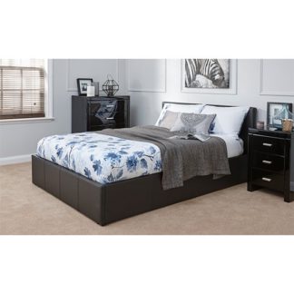 An Image of End Lift Ottoman Double Bed In Black