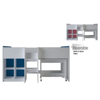 388fdb6b3f556526121a02db955e70a689f37b8933da4df94fbd45ca9434894e.jpg An Image of Delphi Mid Sleeper Bed In Pearl White With Desk