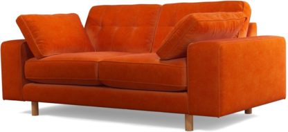 An Image of Content by Terence Conran Tobias, 2 Seater Sofa, Plush Paprika Velvet, Light Wood Leg