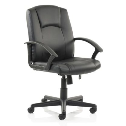 An Image of Bella Leather Executive Office Chair In Black With Arms