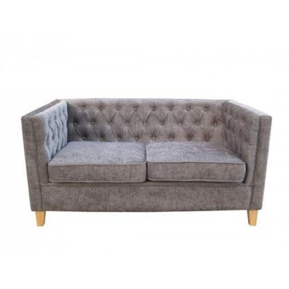 An Image of Yorick Contemporary Slate Grey Finish Chenille Style Fabric Sofa