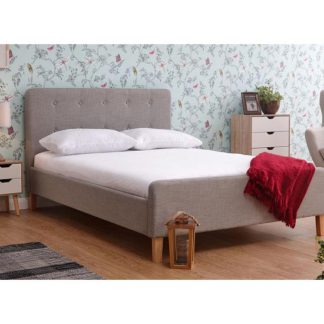 An Image of Ashbourne Wooden Double Bed In Light Grey