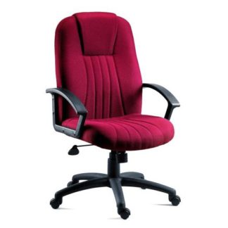 An Image of Cromer Home Office Chair In Red Fabric With Castors