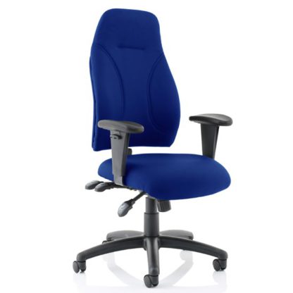 An Image of Esme Fabric Posture Office Chair In Blue With Arms