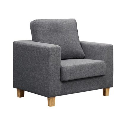 3966b287bde8cda61240d912c19d6dc98d2dab6c71a128b45c61e637128c7073.jpg An Image of Wasp Linen Fabric 1 Seater Sofa In Dark Grey