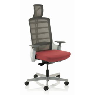 An Image of Exo Charcoal Grey Back Office Chair With Ginseng Chilli Seat