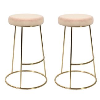 An Image of Opera Pink Finish Bar Stool In Pair